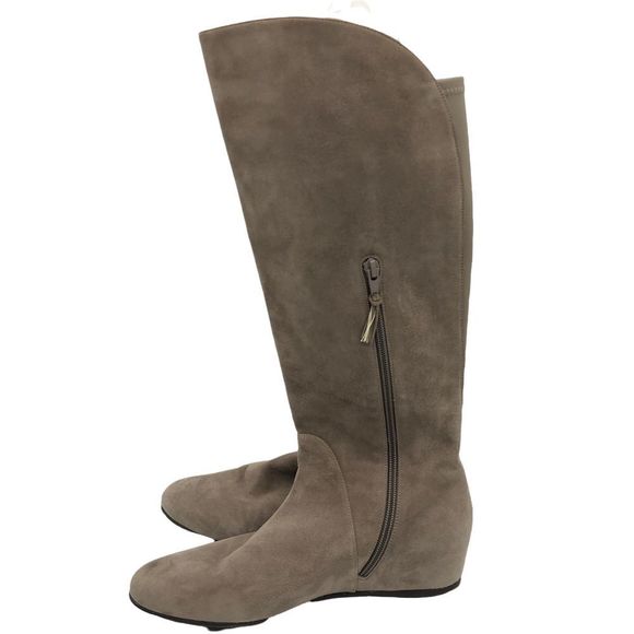Stuart Weitzman Women's Size 7.5 Suede Hidden Wedge Knee-High Boot Tan Beige - Picture 5 of 9